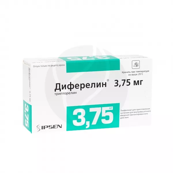 Изображение товара Диферелин лиофилизат д/пригот.сусп. д/инъекций 3,75мг, №1 Изображение товара Диферелин лиофилизат д/пригот.сусп. д/инъекций 3,75мг, №1