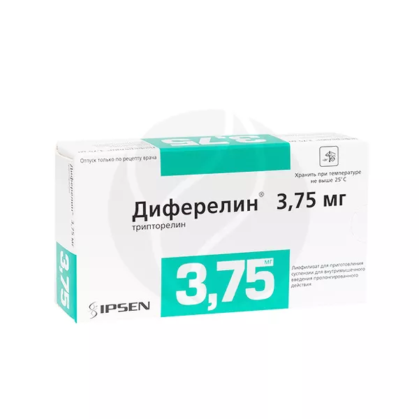 Изображение товара Диферелин лиофилизат д/пригот.сусп. д/инъекций 3,75мг, №1 Изображение товара Диферелин лиофилизат д/пригот.сусп. д/инъекций 3,75мг, №1