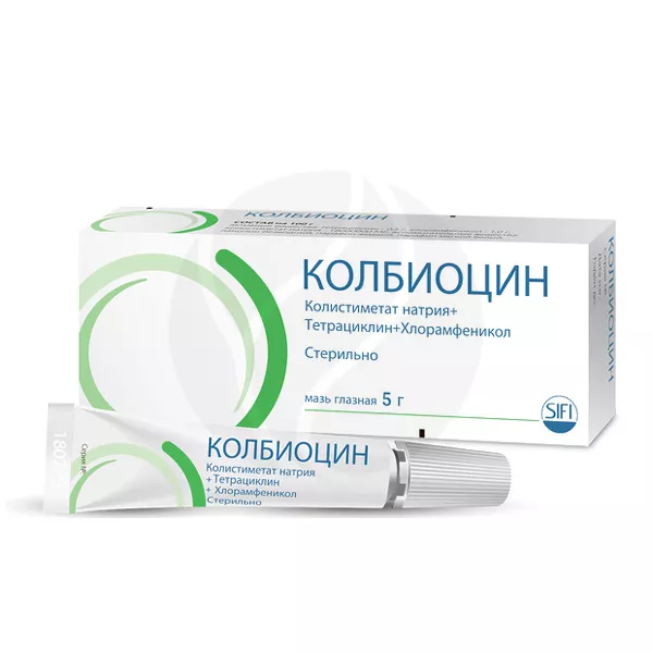 Изображение товара Колбиоцин мазь глазная 5 г для лечения бактериальных инфекций глаз