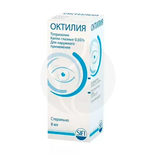 Изображение товара Капли глазные Октилия 0, 05% Sifi - сосудосуживающее средство для снятия раздражения Изображение товара Капли глазные Октилия 0, 05% Sifi - сосудосуживающее средство для снятия раздражения