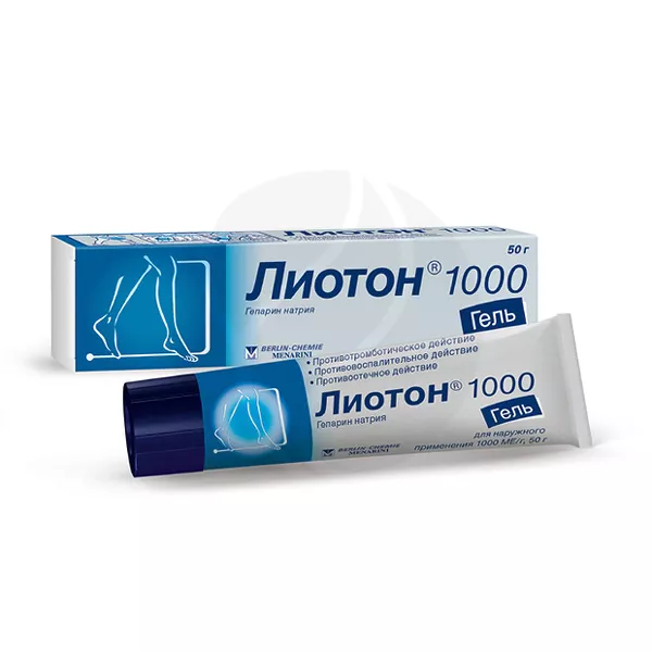 Изображение товара Лиотон гель 1000 МЕ/г, 50 г для наружного применения Италия Изображение товара Лиотон гель 1000 МЕ/г, 50 г для наружного применения Италия