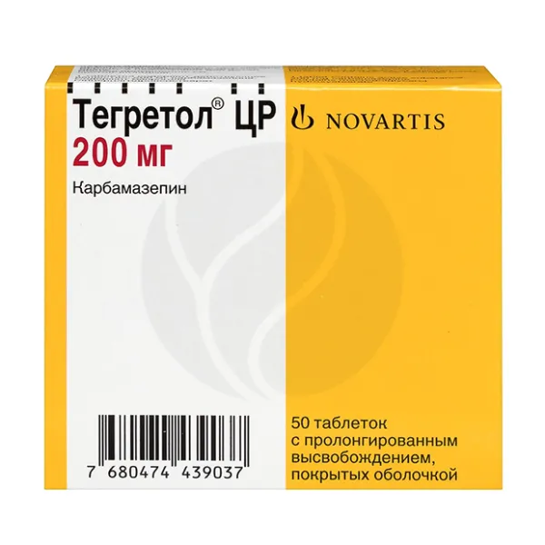 Изображение товара Тегретол ЦР таблетки с пролонгированным высвобождением 200мг №50