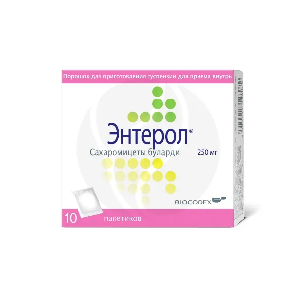 Энтерол порошок д/пригот.сусп. д/приема внутрь 250мг, №10
