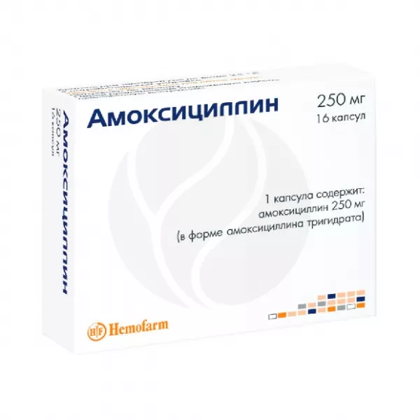 Амоксициллин капсулы 250мг, №16