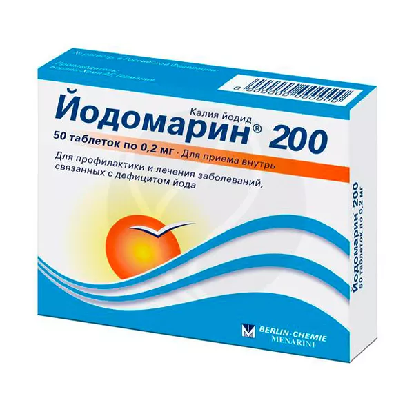 Изображение товара Йодомарин 200 табл. 0, 2 мг - профилактика дефицита йода и поддержка щитовидной железы Изображение товара Йодомарин 200 табл. 0, 2 мг - профилактика дефицита йода и поддержка щитовидной железы