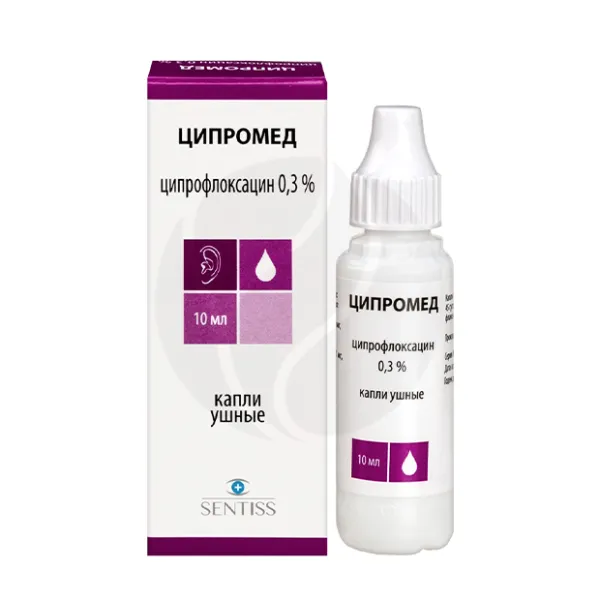 Изображение товара Ципромед капли ушные 0,3%, 10мл Изображение товара Ципромед капли ушные 0,3%, 10мл