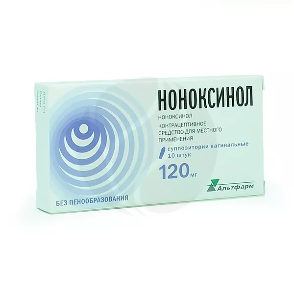 Ноноксинол суппозитории ваг. 120мг, №10