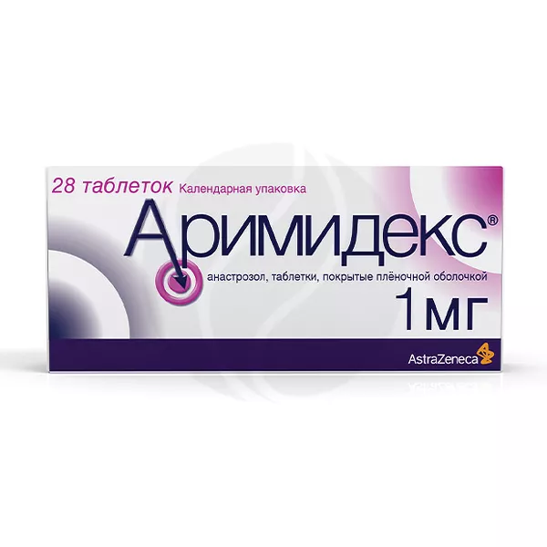 Изображение товара Аримидекс таблетки п/о 1мг, №28 Изображение товара Аримидекс таблетки п/о 1мг, №28