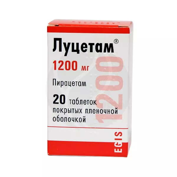 Луцетам таблетки п/о 1200мг, №20