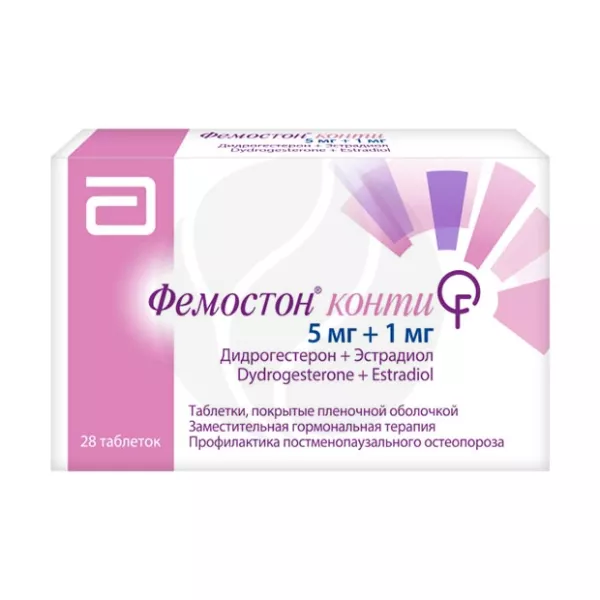Фемостон конти таблетки покрыт. п/о 1мг+5мг, №28, Эбботт