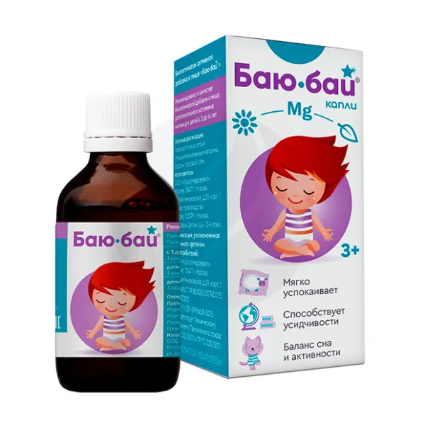 Изображение товара Баю-бай капли для нормализации сна на основе магния, 50 мл