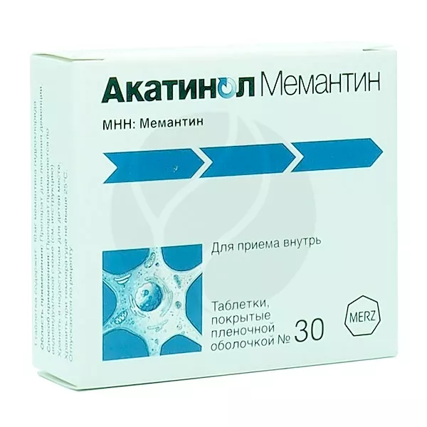 Изображение товара Акатинол Мемантин таблетки покрытые 10мг №30 Германия Изображение товара Акатинол Мемантин таблетки покрытые 10мг №30 Германия