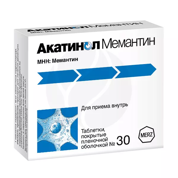 Изображение товара Акатинол Мемантин таблетки покрытые 10мг №30 Германия Изображение товара Акатинол Мемантин таблетки покрытые 10мг №30 Германия