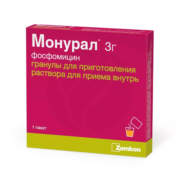 Изображение товара Монурал гранулы для приготовления раствора внутрь 3 г №1 Швейцария