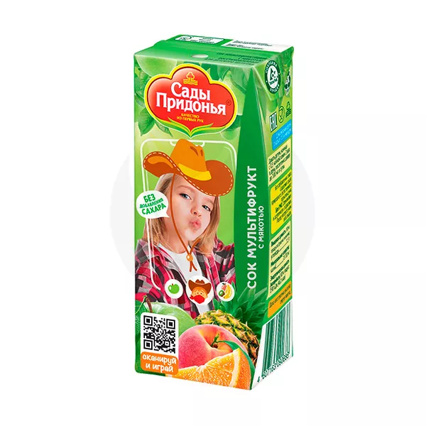 Изображение товара Сады Придонья сок Мультифрукт с мякотью 200мл Изображение товара Сады Придонья сок Мультифрукт с мякотью 200мл