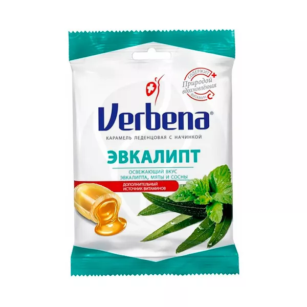 Изображение товара Verbena леденцы с начинкой эвкалипт, 60г Изображение товара Verbena леденцы с начинкой эвкалипт, 60г