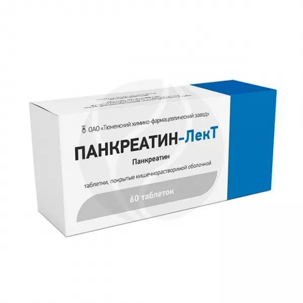 Изображение товара Панкреатин-Лект таблетки с кишечнорастворимой оболочкой, 60 шт.