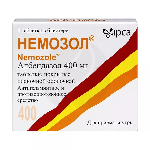 Изображение товара Немозол таблетки покрытые пленочной оболочкой 400 мг упаковка 1 шт Изображение товара Немозол таблетки покрытые пленочной оболочкой 400 мг упаковка 1 шт