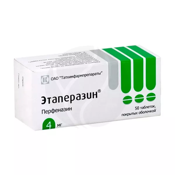 Изображение товара Этаперазин таблетки п/о 4мг 50 шт для лечения психических расстройств