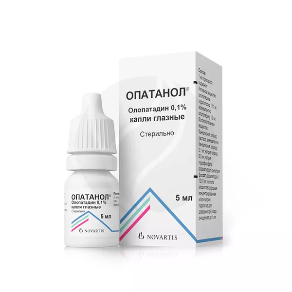 Изображение товара Опатанол капли глазные 0,1% 5мл для лечения аллергического конъюнктивита Изображение товара Опатанол капли глазные 0,1% 5мл для лечения аллергического конъюнктивита