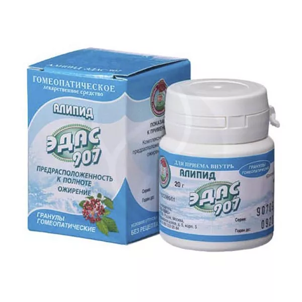 Изображение товара Гомеопатические гранулы Алипид Эдас-907 для лечения ожирения 20 г