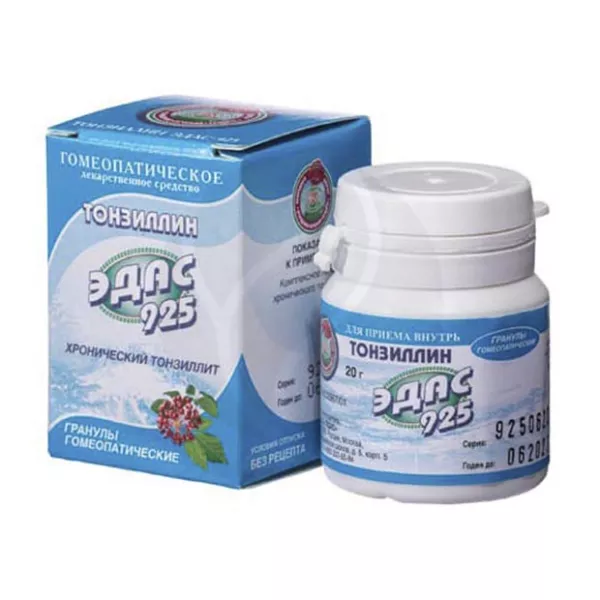 Изображение товара Гомеопатические гранулы Тонзиллин Эдас-925 от хронического тонзиллита