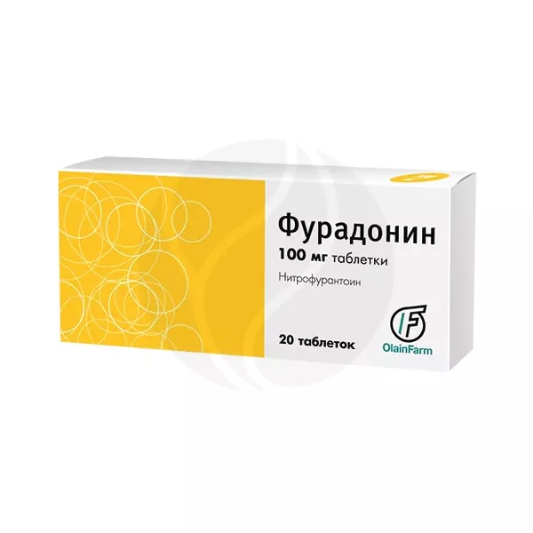 Изображение товара Фурадонин таблетки 100мг, №20 Изображение товара Фурадонин таблетки 100мг, №20