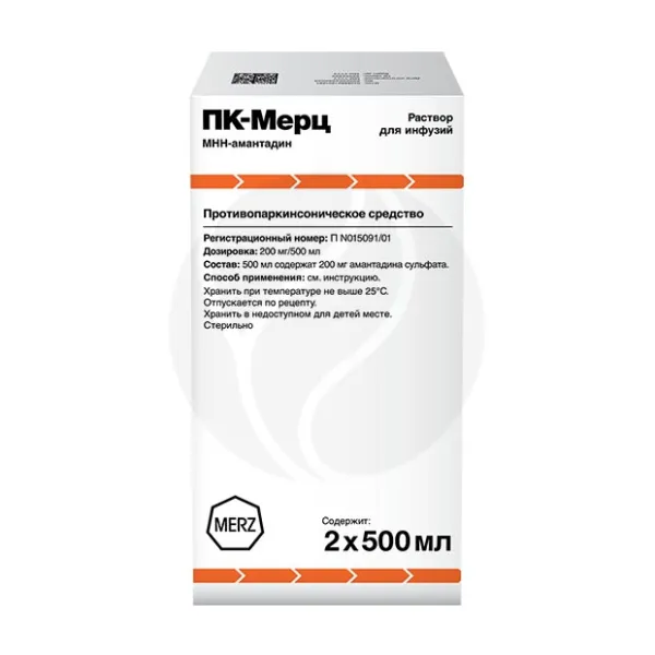 Изображение товара ПК-Мерц раствор для инфузий 500 мл амантадина сульфат для паркинсонизма