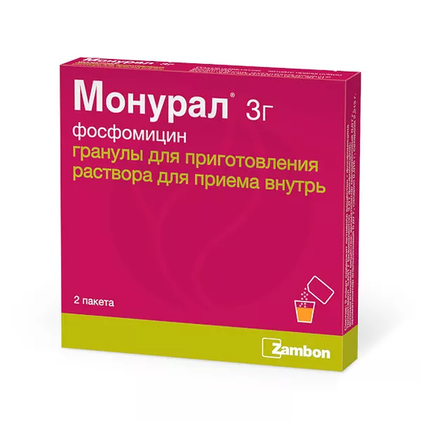 Изображение товара Гранулы Монурал 3 г - фосфомицина трометамол, 36 мес Изображение товара Гранулы Монурал 3 г - фосфомицина трометамол, 36 мес
