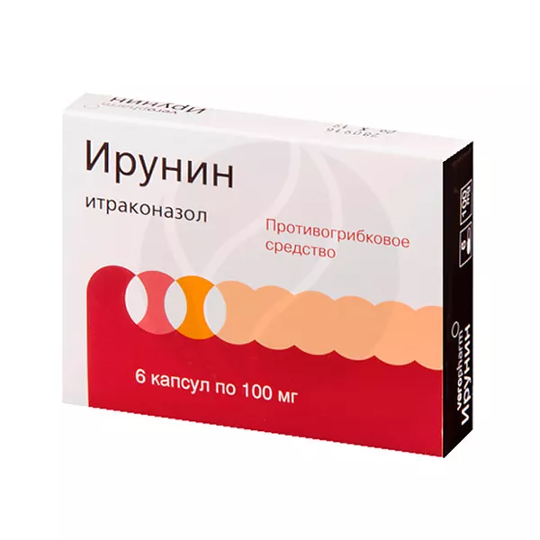 Изображение товара Ирунин капсулы 100 мг для лечения грибковых инфекций Изображение товара Ирунин капсулы 100 мг для лечения грибковых инфекций