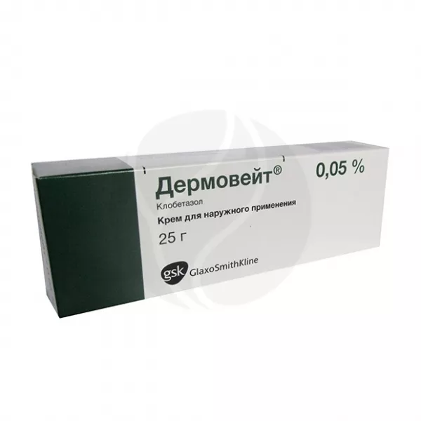 Изображение товара Дермовейт крем д/наружн. прим. 0,05%, 25г Изображение товара Дермовейт крем д/наружн. прим. 0,05%, 25г