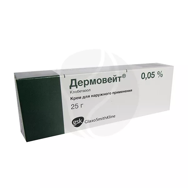 Изображение товара Дермовейт крем д/наружн. прим. 0,05%, 25г Изображение товара Дермовейт крем д/наружн. прим. 0,05%, 25г