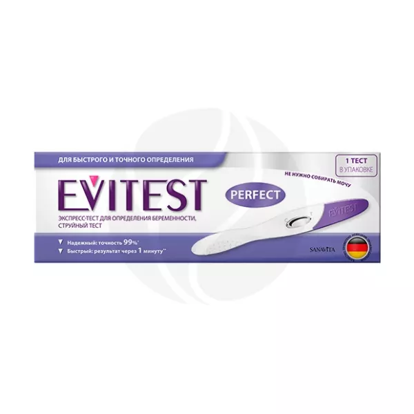 Изображение товара Evitest Perfect тест на беременность струйный экспресс 99% точности Германия