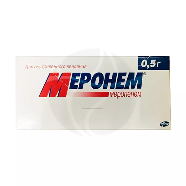 Изображение товара Меронем порошок для инъекций 500мг №10 - антибиотик широкого спектра Изображение товара Меронем порошок для инъекций 500мг №10 - антибиотик широкого спектра