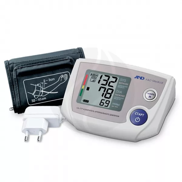 Изображение товара Цифровой автоматический тонометр AND UA-777L с большой манжетой 32-45 см и адаптером