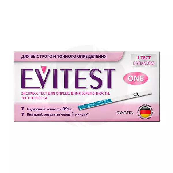 Изображение товара Evitest One тест на определение беременности, 1шт Изображение товара Evitest One тест на определение беременности, 1шт