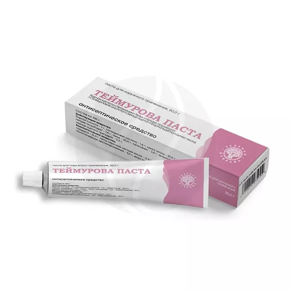 Изображение товара Теймурова паста 50г для наружного применения, против воспалений и раздражений Изображение товара Теймурова паста 50г для наружного применения, против воспалений и раздражений
