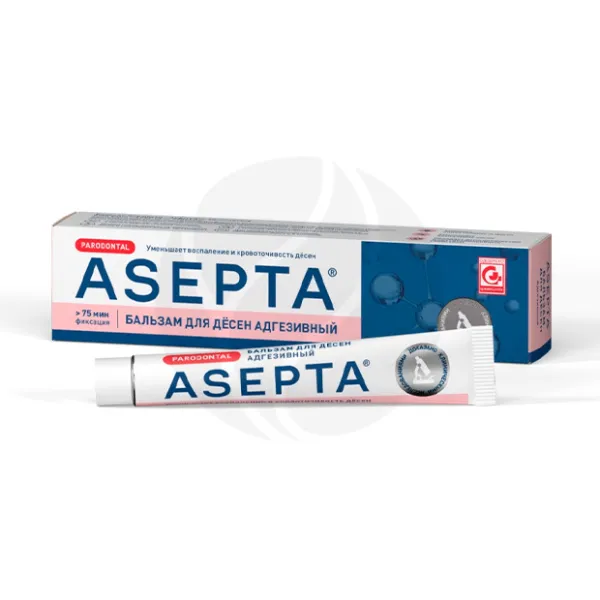 Изображение товара Asepta Parodontal бальзам для десен 10г противовоспалительный с метронидазол и хлоргексидин
