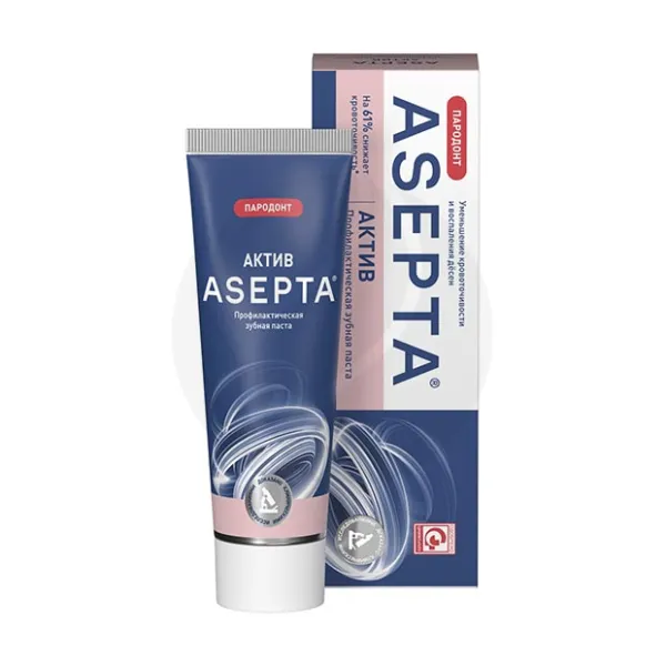 Изображение товара Asepta Active профилактическая зубная паста 75мл для укрепления дёсен Изображение товара Asepta Active профилактическая зубная паста 75мл для укрепления дёсен
