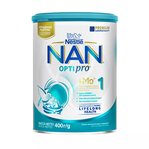 Изображение товара Nestle NAN 1 Optipro сухая молочная смесь (0+), 400г Изображение товара Nestle NAN 1 Optipro сухая молочная смесь (0+), 400г