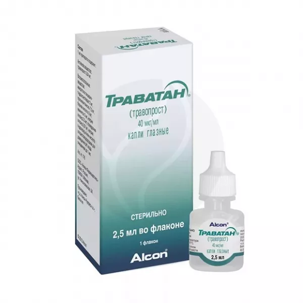 Изображение товара Траватан капли глазные 40мкг/мл 2,5мл для снижения внутриглазного давления