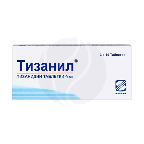 Изображение товара Тизанил таблетки 4мг, 30 штук - препарат для мышечной релаксации и снятия спазмов