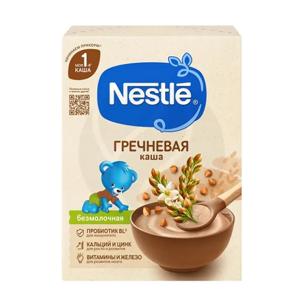 Изображение товара Nestle Безмолочная гречневая каша (4+мес), 200г Изображение товара Nestle Безмолочная гречневая каша (4+мес), 200г