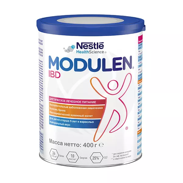 Изображение товара Nestle Modulen IBD Диетическое лечебное питание сухая смесь с нейтральным вкусом (5+), 400г