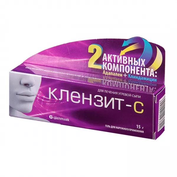 Изображение товара Клензит-C гель с Адапаленом и Клиндамицином для кожи 15г Изображение товара Клензит-C гель с Адапаленом и Клиндамицином для кожи 15г