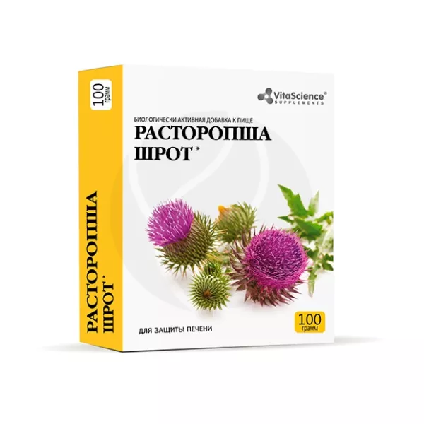 Изображение товара Расторопша шрот Vitascience 100 г для поддержки печени и здоровья организма