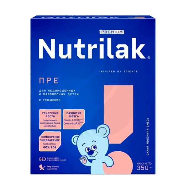Изображение товара Nutrilak Premium Пре молочная смесь для недоношенных и маловесных детей (0+), 350г Изображение товара Nutrilak Premium Пре молочная смесь для недоношенных и маловесных детей (0+), 350г