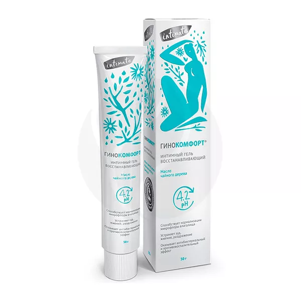 Изображение товара Гинокомфорт гель интимный PH-баланс восстанавливающий с маслом чайного дерева 50г Изображение товара Гинокомфорт гель интимный PH-баланс восстанавливающий с маслом чайного дерева 50г