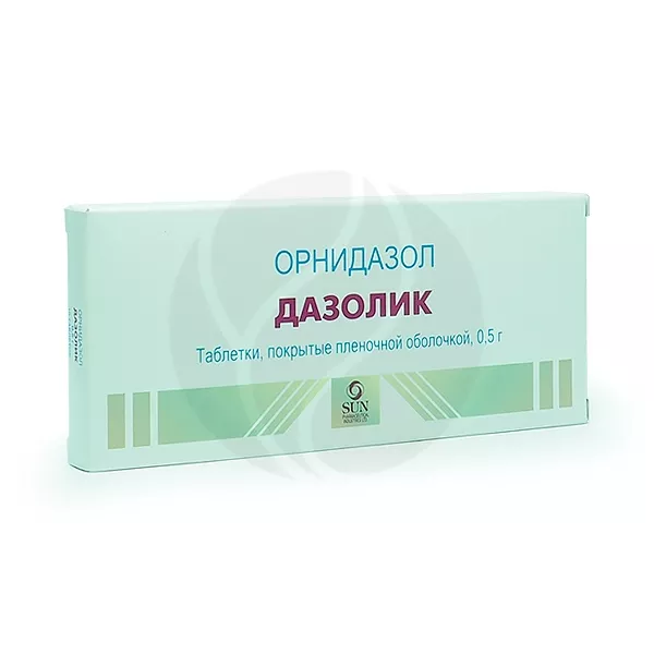 Изображение товара Дазолик таблетки 500 мг, покрытые оболочкой, 10 шт - противомикробное средство