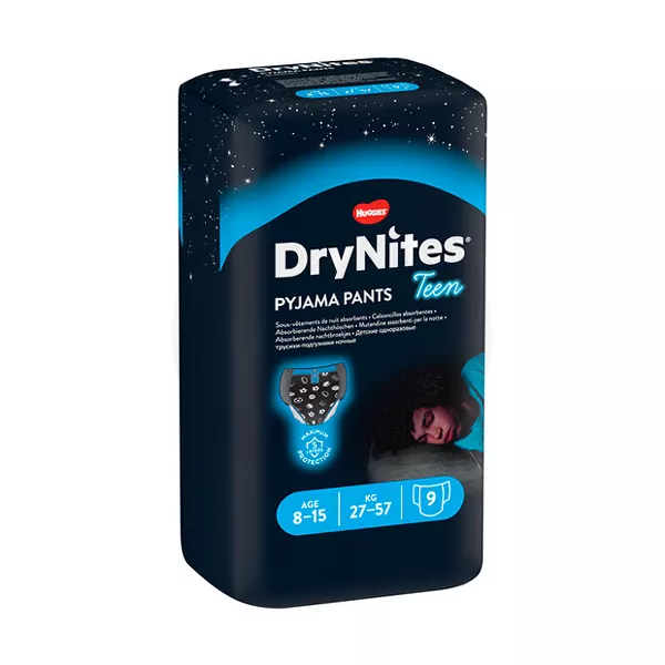 Изображение товара Huggies DryNites подгузники-трусики для мальчиков (8-15 лет), 9шт Изображение товара Huggies DryNites подгузники-трусики для мальчиков (8-15 лет), 9шт